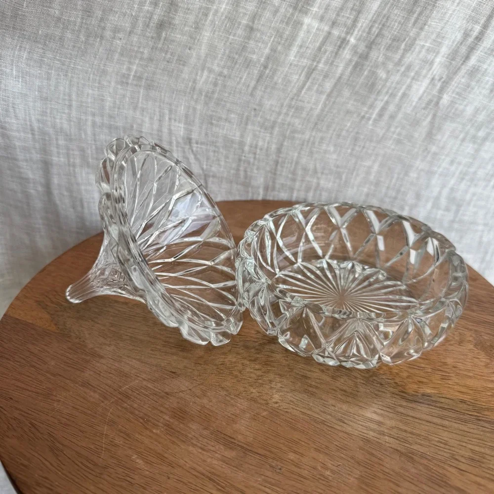 Vintage Godinger Clear Crystal‎ Hershey Kiss Lidded Covered Trinket Candy Dish